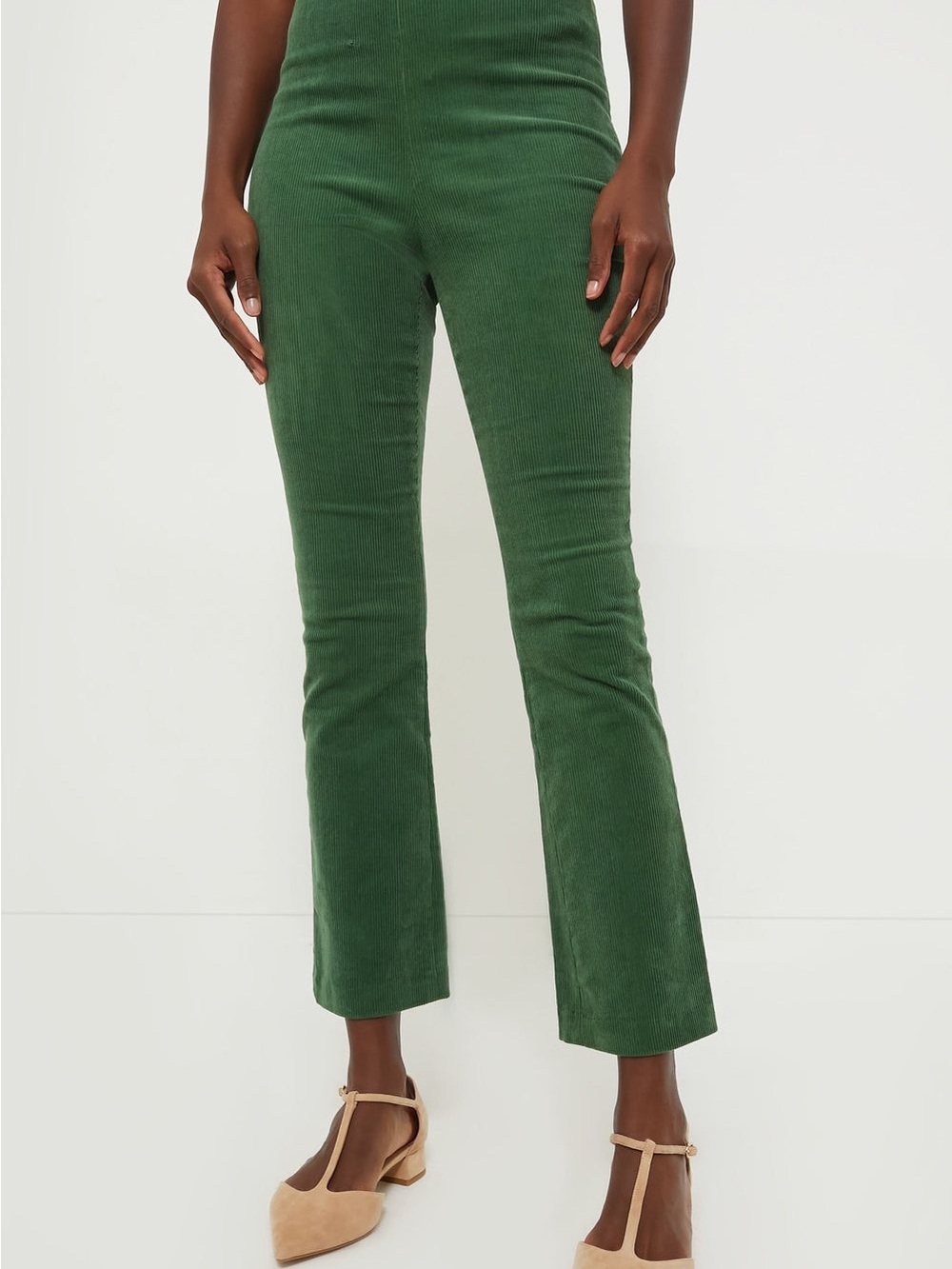 Tuckernuck Green Corduroy Ashford Pants Size Medium High Rise Flare